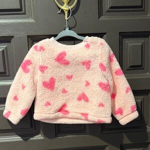 Cat & Jack Pink Heart Fleece Kids Top